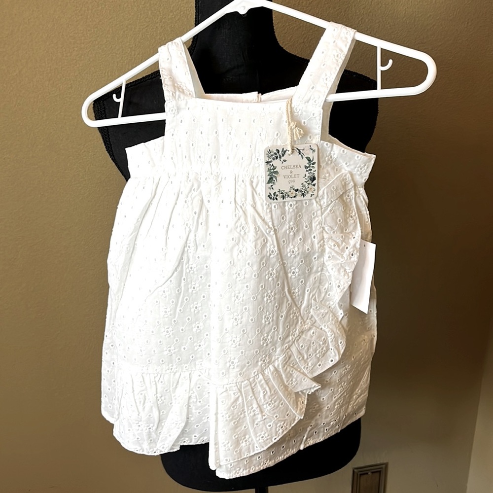 Chelsea & Violet white asymmetric eyelet dress. Size 4T - Picture 15 of 16